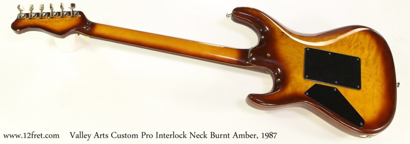 Valley Arts Custom Pro Interlock Neck Burnt Amber, 1987 Full Rear View