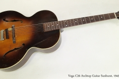 Vega C26 Archtop Guitar Sunburst, 1945 Full Front View