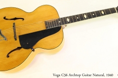 Vega C56 Archtop Guitar Natural, 1940 Full Front View
