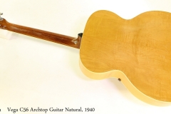 Vega C56 Archtop Guitar Natural, 1940 Full Rear View