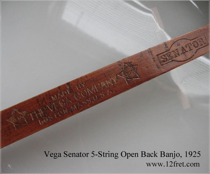 Vega Senator 5-String Open Back Banjo, 1925  - The Twelfth Fret
