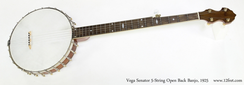 Vega Senator 5-String Open Back Banjo, 1925  Full Front View