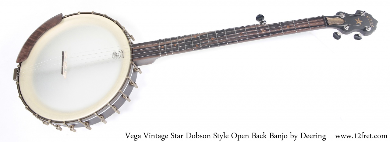Vega Vintage Star Dobson Style Open Back Banjo by Deering Full Front View
