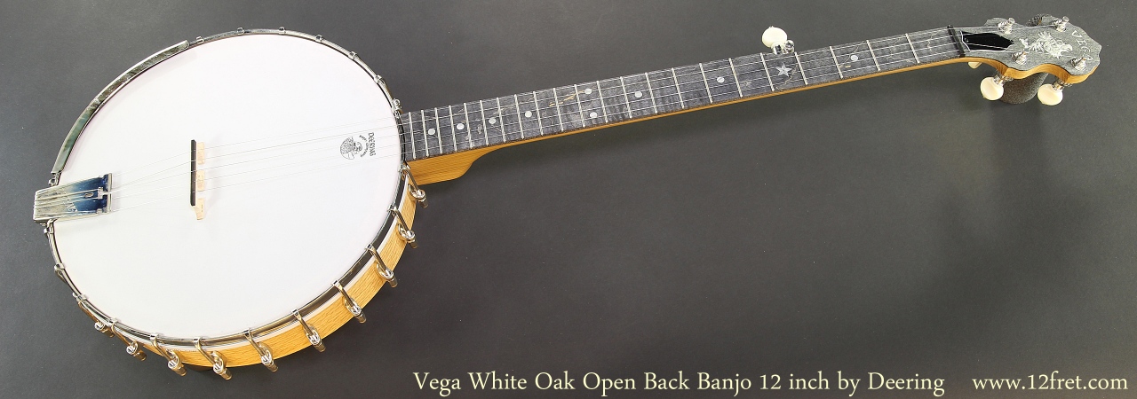 Vega White Oak Open Back Banjo 12 inch by Deering Full Front View