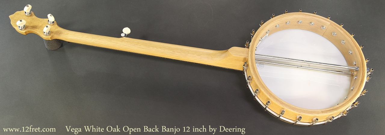 Vega White Oak Open Back Banjo 12 inch by Deering Full Rear View