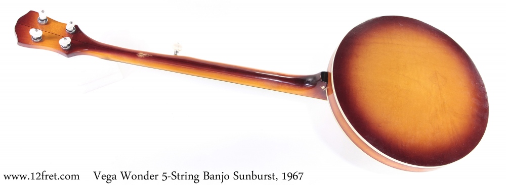 Vega Wonder 5-String Banjo Sunburst, 1967 Full Rear View