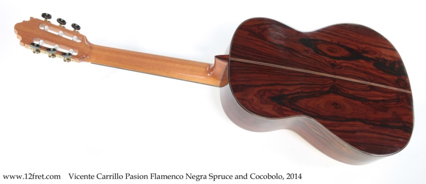 Vicente Carrillo Pasion Flamenco Negra Spruce and Cocobolo, 2014 Full Rear View