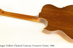 Jürgen Volkert Classical Cutaway Crossover Guitar, 1994 Full Rear View