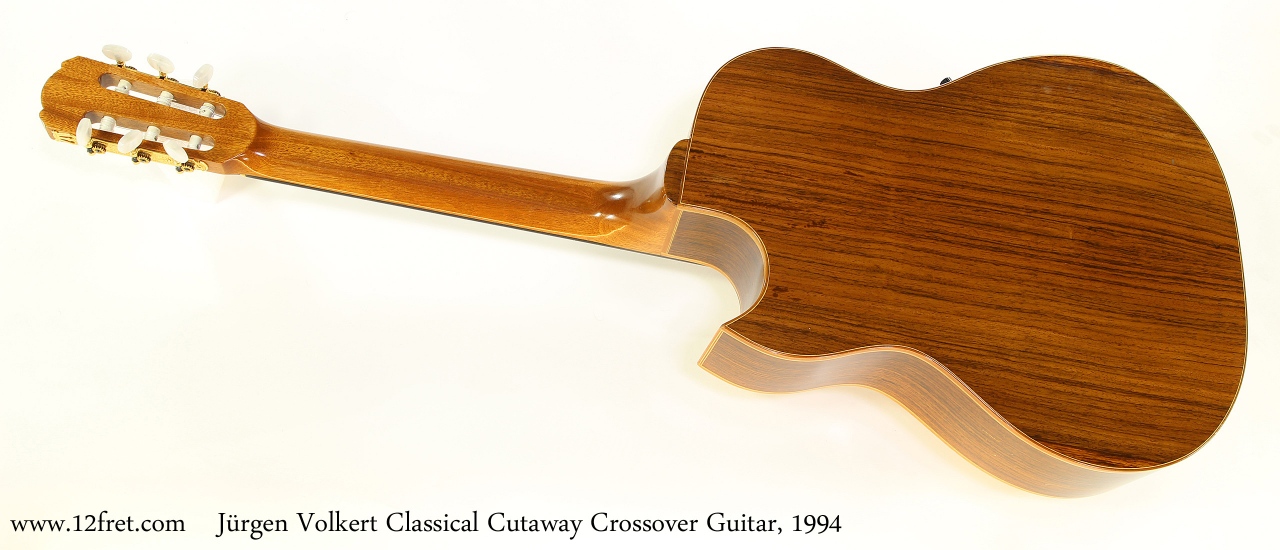 Jürgen Volkert Classical Cutaway Crossover Guitar, 1994 Full Rear View