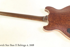 Warwick Star Bass II Bubinga 4, 2008 Full Rear View