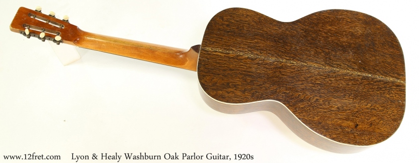 Lyon & Healy Washburn Oak Parlor Guitar, 1920s Full Rear View