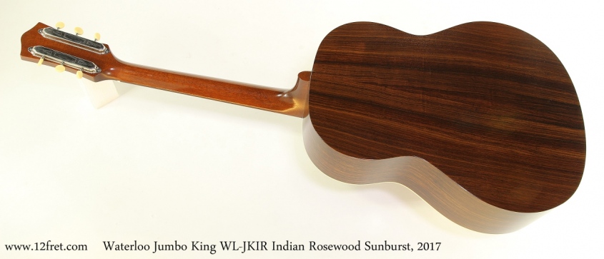 Waterloo Jumbo King WL-JKIR IndiaWaterloo Jumbo King WL-JKIR Indian Rosewood Sunburst, 2017 Full Rear Viewn Rosewood Sunburst, 2017 Full Front View