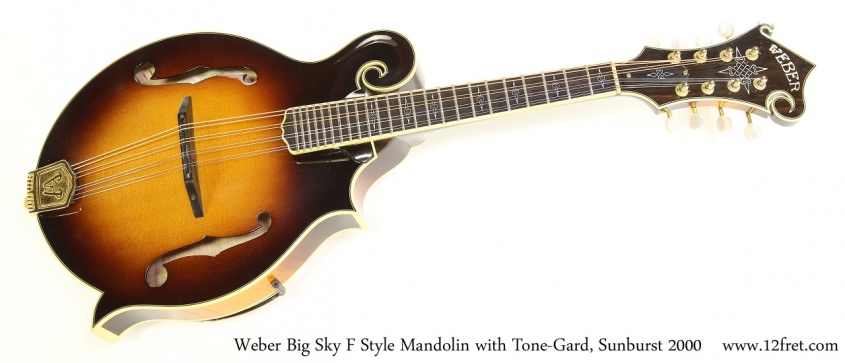 Weber Big Sky F Style Mandolin with Tone-Gard, Sunburst 2000 Full Front View