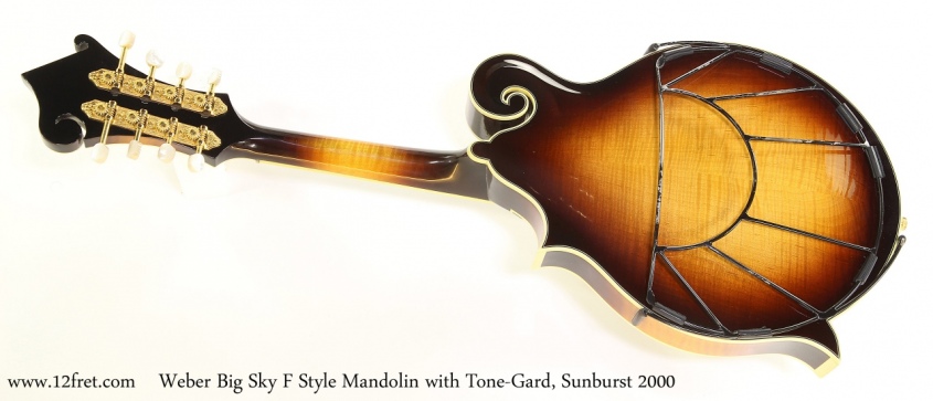 Weber Big Sky F Style Mandolin with Tone-Gard, Sunburst 2000 Full Rear View