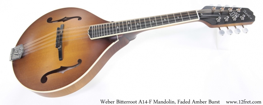 Weber Bitterroot A14-F Mandolin, Faded Amber Burst Full Front View