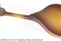 Weber Bitterroot A14-F Mandolin, Faded Amber Burst Full Rear View