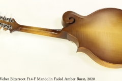 Weber Bitterroot F14-F Mandolin Faded Amber Burst, 2020 Full Rear View