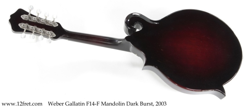 Weber Gallatin F14-F Mandolin Dark Burst, 2003 Full Rear View