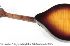 Wes Lambe A-Style Mandolin #26 Sunburst, 2005 Full Rear View