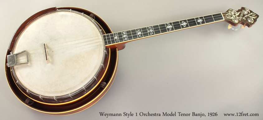 Weymann Style 1 Orchestra Model Tenor Banjo, 1926 full front view