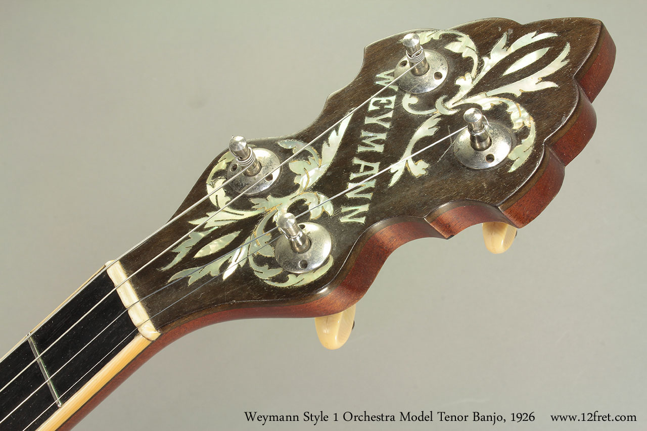 Weymann Style 1 Orchestra Model Tenor Banjo, 1926 head front