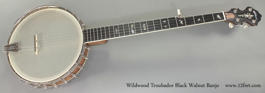 Wildwood Troubador Black Walnut Banjo Oil Finish full front view