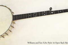 Williams and Son Echo Style 15 Open Back Banjo, 1895  Full Front View