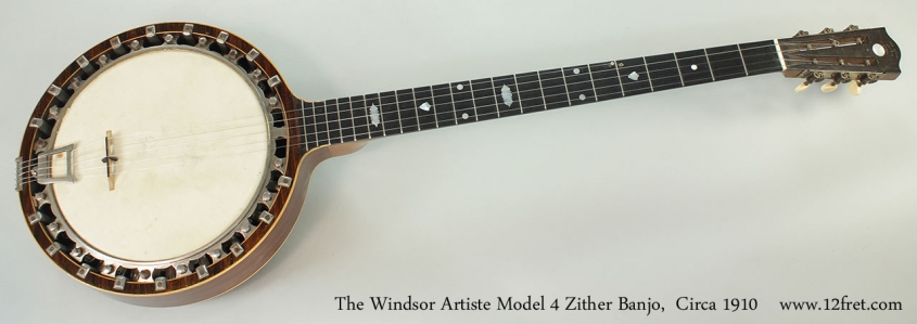 The Windsor Artiste Model 4 Zither Banjo, Circa 1910 Full Front View