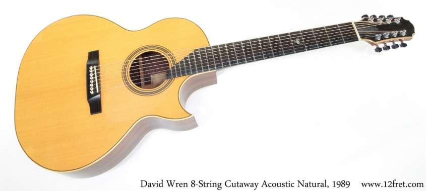 David Wren 8-String Cutaway Acoustic Natural, 1989 Full Front View