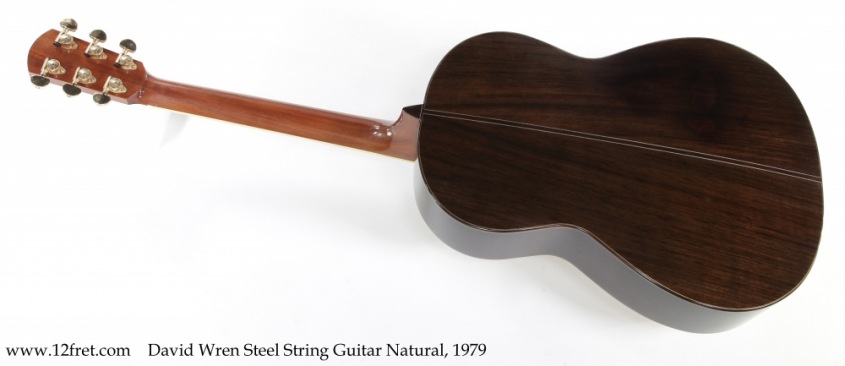 David Wren Steel String Guitar Natural, 1979 Full Rear View