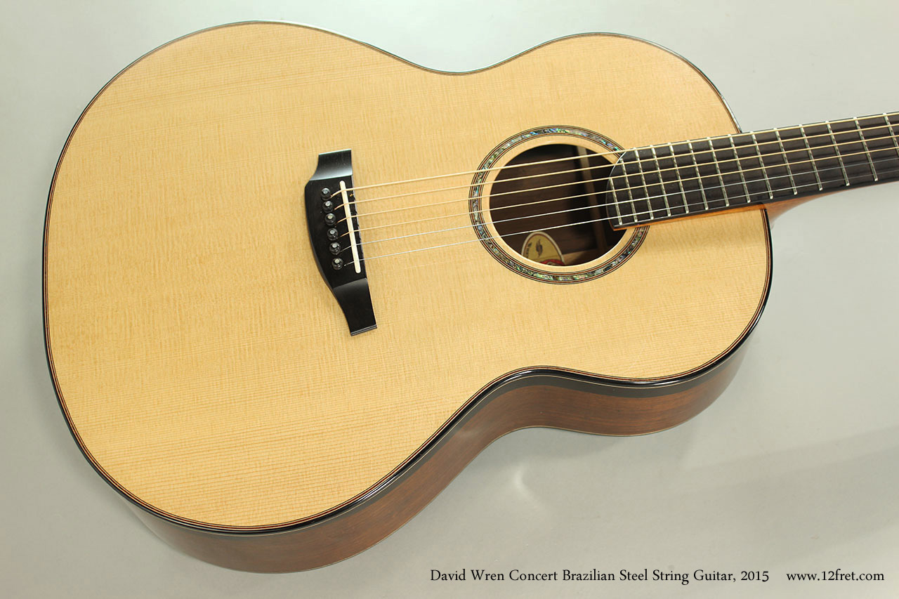 David Wren Concert Brazilian Steel String Guitar, 2015 Top View