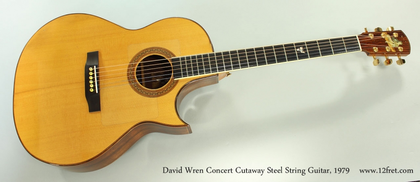 David Wren Concert Cutaway Steel String Guitar, 1979 Full Front View