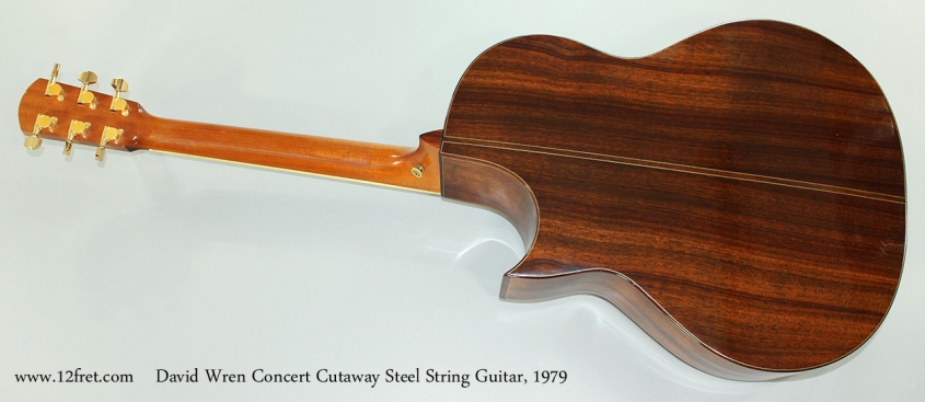 David Wren Concert Cutaway Steel String Guitar, 1979 Full Rear View