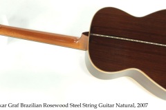 Oskar Graf Brazilian Rosewood Steel String Guitar Natural, 2007 Full Rear View