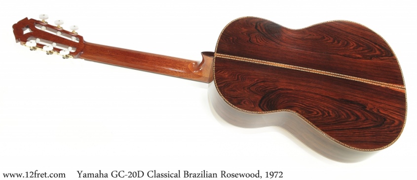 Yamaha GC-20D Classical Brazilian Rosewood, 1972 Full Rear View