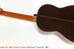 Yamaha GC-30A Grand Concert Brazilian Classical, 1982   Full Rear VIew