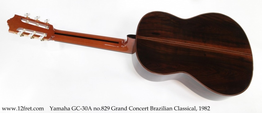 Yamaha GC-30A no.829 Grand Concert Brazilian Classical, 1982 Full Rear View