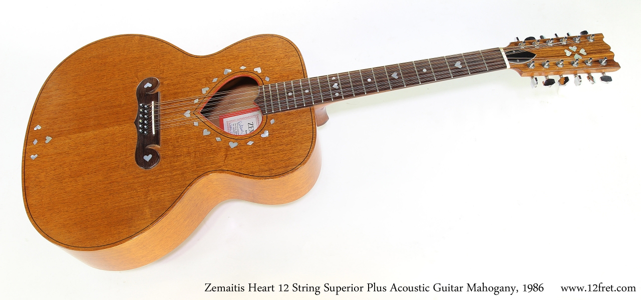 Zemaitis Superior Plus Heart 12 String Acoustic Guitar Mahogany, 1986   Full Front View