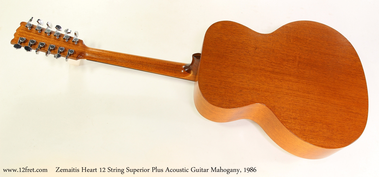 Zemaitis Superior Plus Heart 12 String Acoustic Guitar Mahogany, 1986   Full Rear View