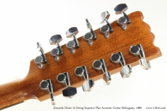 Zemaitis Superior Plus Heart 12 String Acoustic Guitar Mahogany, 1986   Head Rear View