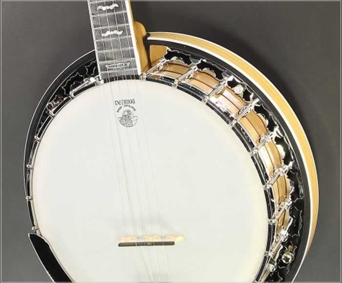 Deering White Lotus 5 String Banjo White Oak www.12fret