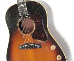 ❌SOLD❌ Gibson J-160E Electric Flat-Top Sunburst, 1956