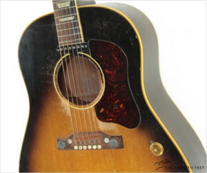 ❌SOLD❌  Gibson J-160E Electric FlatTop Sunburst, 1956