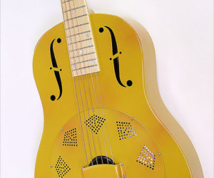 ❌SOLD❌ National Triolian Polychrome "Palm Yellow'" Resophonic Guitar, 2010