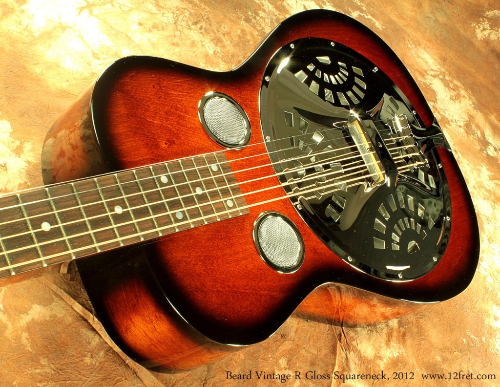 This is the very first Vintage Model R Gloss Paul Beard has shipped, and evokes the resonator guitars of the 1930's with growling bass and clear bright trebles.