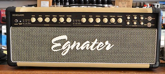 Here is an Egnater Renegade Head which features 65 watts of power, two channels and a tube mix control. On sale for $849.