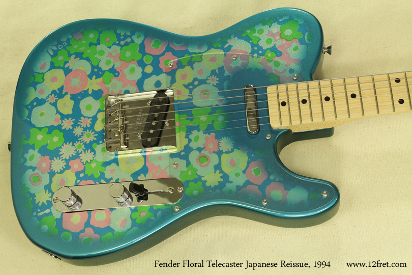 Here's something unusual - a 1994 Fender Floral Telecaster Reissue, crafted in Japan.   From 1982 to 1997,  Fender Japan contracted with Fiju-Gen to produce a line of Fender instruments.