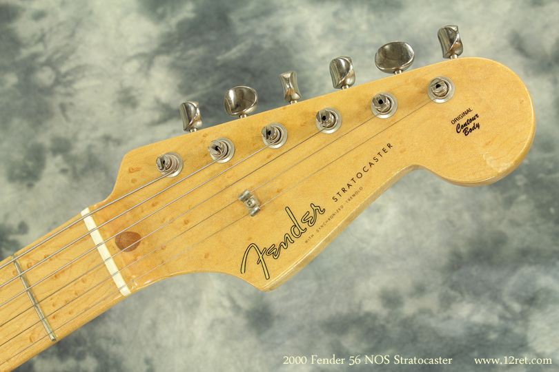 Here's a nearly perfect, built in 2000 Fender 56 NOS Stratocaster.  The NOS stands for New Old Stock and this looks like it's never been out of the case, and the case stored in a time capsule!   All of the original case candy and Custom Shop certificates are included.   This is about as close to mint as you can get without actually running the presses.