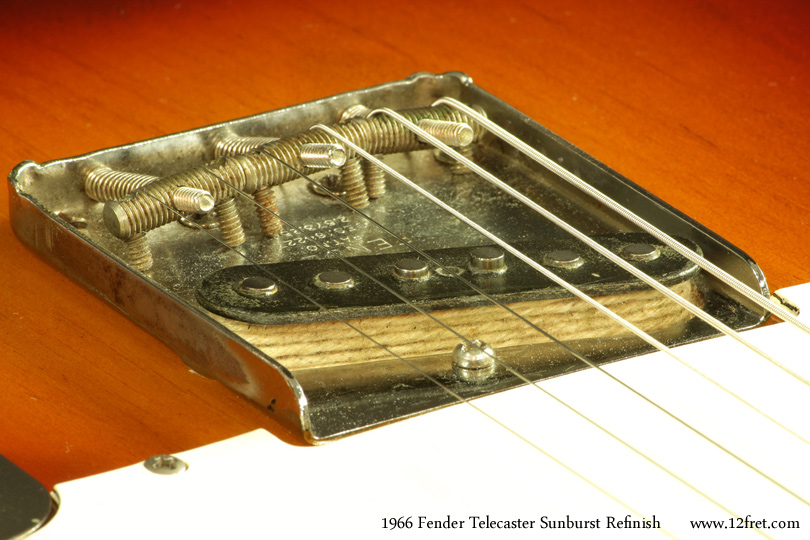 The original Twelfth Fret offered custom lacquer refinishing, and this 1966 Sunburst Fender Telecaster was refinished in our shop in the late 1970's.