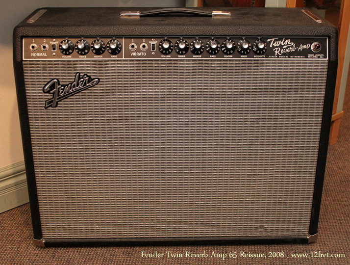 This 2008 Fender Twin Reverb Amp 65 Reissue is in great condition, very clean and all original,  with original 12 inch Jensen C-12K speakers.   No cover or footswitch included.